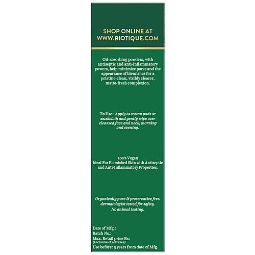 BIOTIQUE Skin Clearing Mattifying Facial Toner - Tea Tree, For Normal to Oily Skin, 100% Botanical Extracts, Farm Fresh, 120 ml  100% Botanical Extracts, Farm Fresh