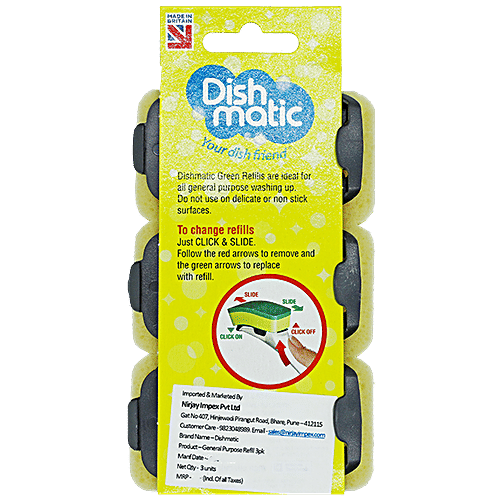 Dishmatic General Purpose Refill for Dish Wand, 3 pcs  