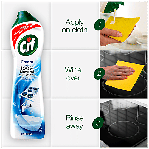 Cif Cleaners Ocean Cream Multipurpose Surface Cleaner - Original, For Tough Stains, Refreshing Scent, 500 ml  