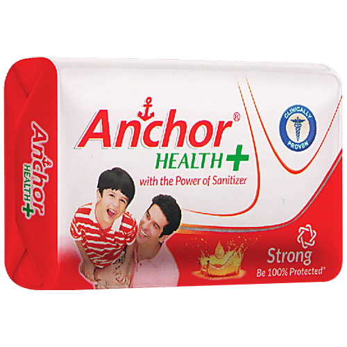 Anchor Active Health Soap With Sanitizer, 125 g (Pack of 4) 