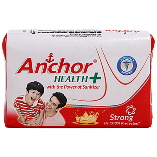 Anchor Strong Health Soap With Sanitizer, 125 g (Pack of 4) 