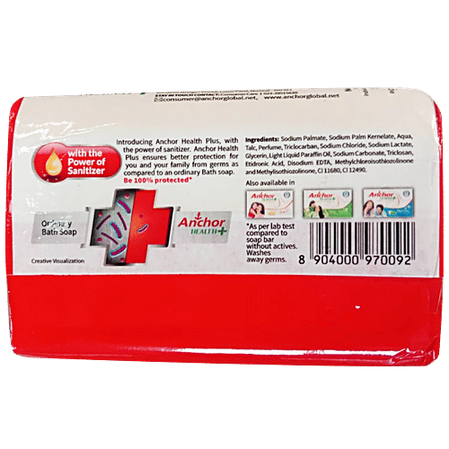 Anchor Strong Health Soap With Sanitizer, 125 g (Pack of 4) 