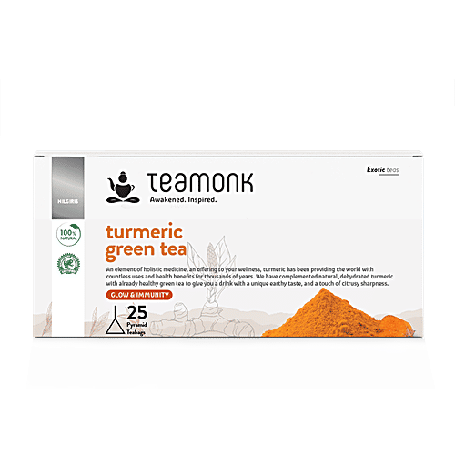 Teamonk Turmeric Green Tea, 50 g (25 Bags x 2 g each) 