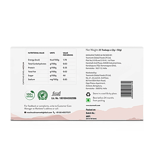 Teamonk Assam Black Tea, 50 g (25 Bags x 2 g each) 