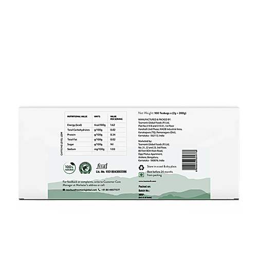 Teamonk Darjeeling Green Tea, 200 g (100 Bags x 2 g each) 