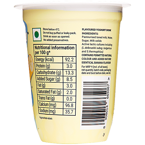 Mamie Yova Yo Pop Flavoured Yoghurt Drink - Banana, 125 ml Cup 