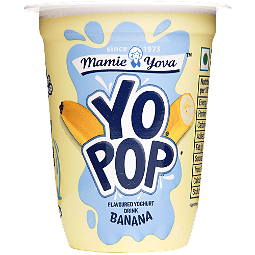 Mamie Yova Yo Pop Flavoured Yoghurt Drink - Banana, 125 ml Cup 
