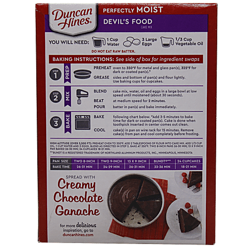 Duncan Hines Perfectly Moist Devils Food Cake Mix - Imported, 432 g  
