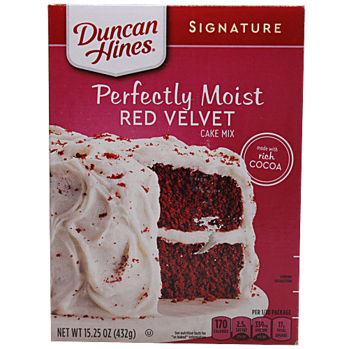 Duncan Hines Signature Perfect Moist Red Velvet Cake Mix - Imported, 432 g  