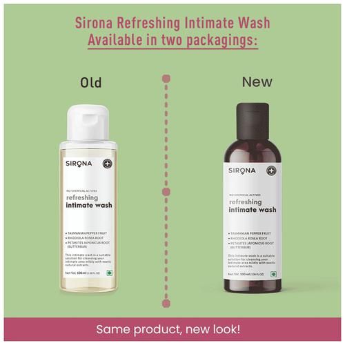 SIRONA Natural Intimate Hygiene Wash for Men & Women with Tasmanian Pepper Fruit Extracts, 100 ml  