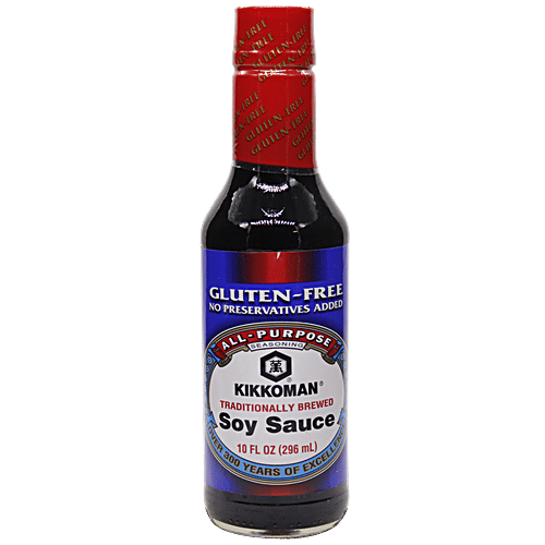 Kikkoman Soy Sauce Gluten Free - Traditionally Brewed, Imported, 296 ml  