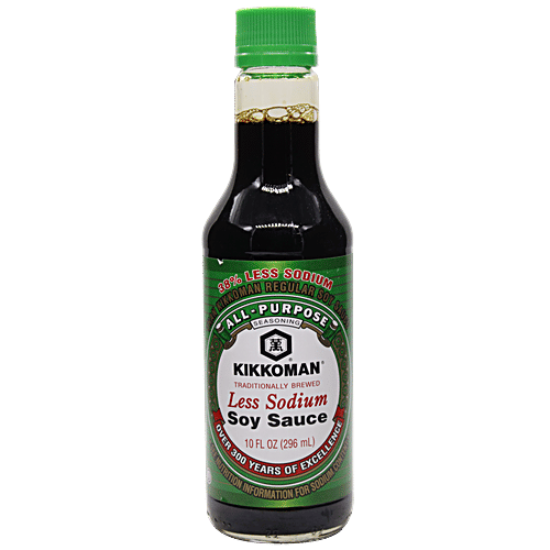 Kikkoman Soy Sauce - Traditionally Brewed, Less Sodium, Imported, 296 ml  