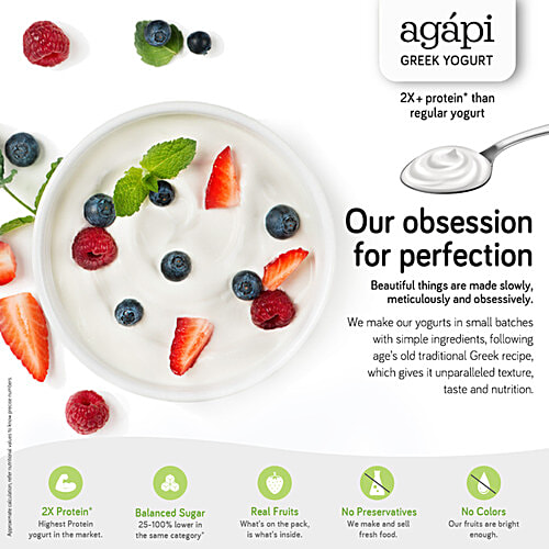 agapi Greek Yoghurt - Mango, 100 g  No Preservatives, No Added Flavour