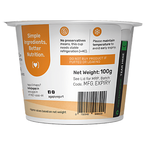 agapi Greek Yoghurt - Mango, 100 g  No Preservatives, No Added Flavour