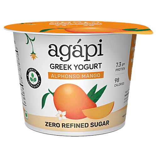 agapi Greek Yoghurt - Mango, 100 g  No Preservatives, No Added Flavour