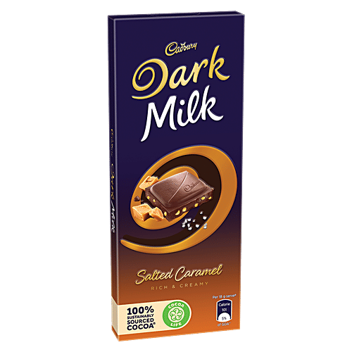 Cadbury Dark Milk - Salted Caramel Chocolate Bar, 72 g  