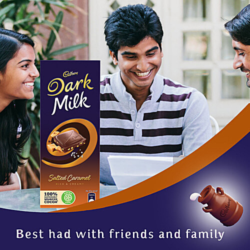 Cadbury Dark Milk - Salted Caramel Chocolate Bar, 72 g  