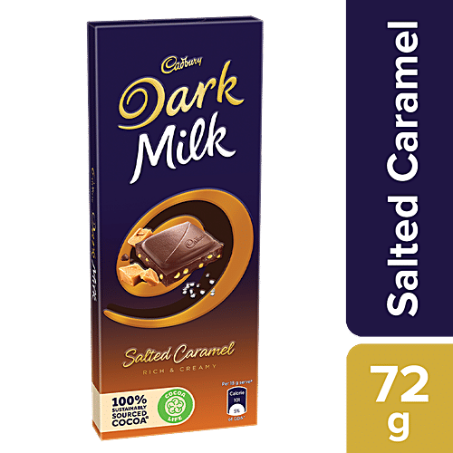 Cadbury Dark Milk - Salted Caramel Chocolate Bar, 72 g  