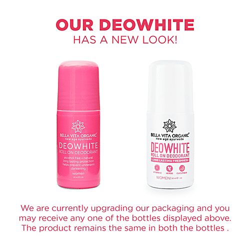 Bella Vita Organic DeoWhite Underarm Lightening Roll On - For Women, 75 ml  