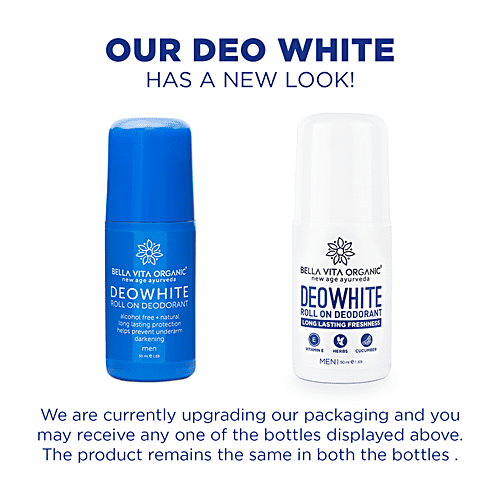 Bella Vita Organic DeoWhite Under Arm Skin Lightening Roll On - For Men, 75 ml  