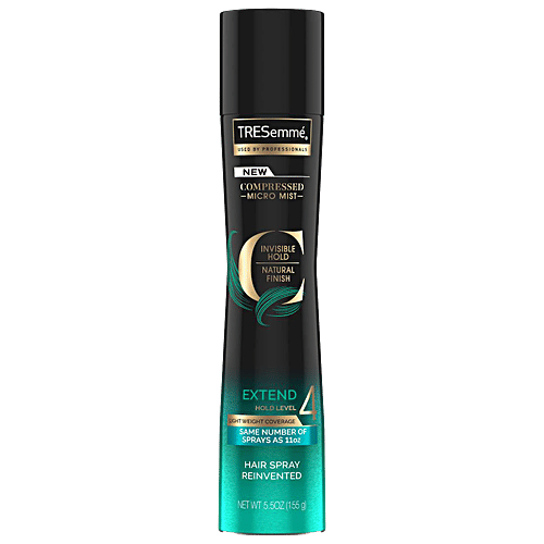 Tresemme Hair Spray Compressed Micro Mist Invisible Hold Natural Finish Extend Hold Level 4 Hair Spray, 155 g