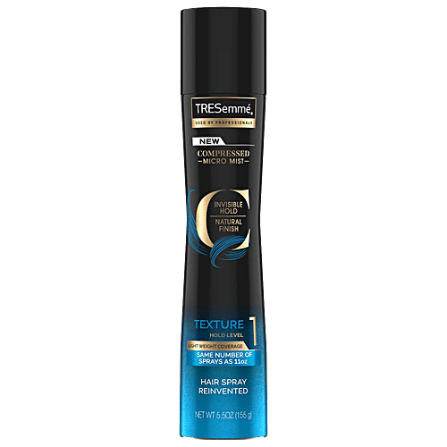 Tresemme Hair Spray Compressed Micro Mist Invisible Hold Natural Finish Texture Hold Level 1 Hair Spray, 155 g