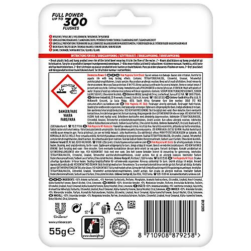 Domestos Pink Magnolia Toilet Rim Block With Long Lasting Fragrance, 55 g