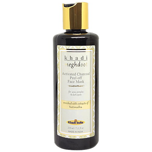 Khadi Meghdoot  Activated Charcoal Peel-Off Face Mask For Acne, Pimples & Dark Spots, 210 ml  