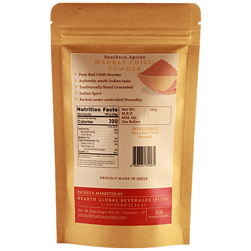 Old Madras Market Southern Spices - Madras Chilli Powder, 100 g Pouch 