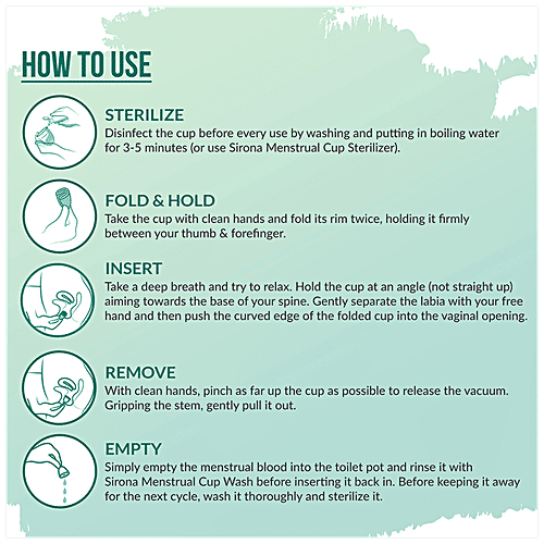 SIRONA FDA Approved Reusable Menstrual Cup (Small Size) With Pouch, Mini Intimate Wash & Cup Wash, 1 pc  
