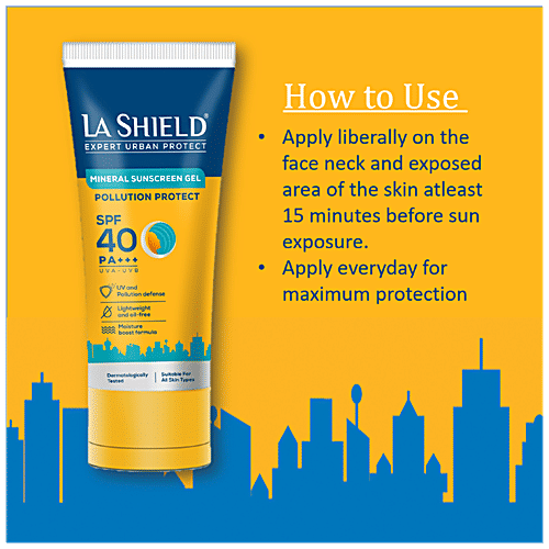 Buy La Shield Pollution Protect Mineral Sunscreen Gel, SPF 40 Online