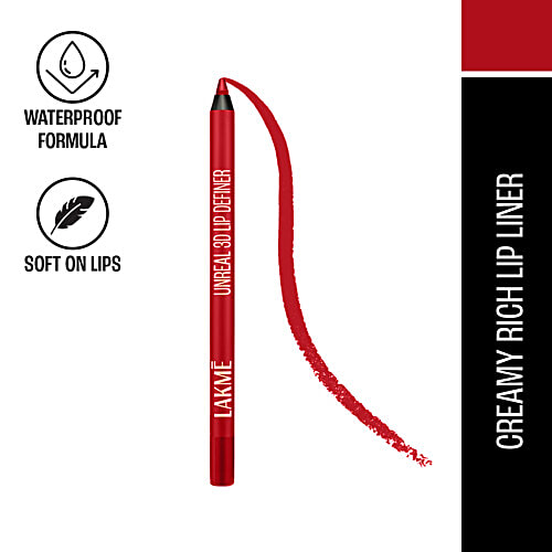 Lakme Unreal 3D Lip Definer, Crimson, 12 g Crimson 