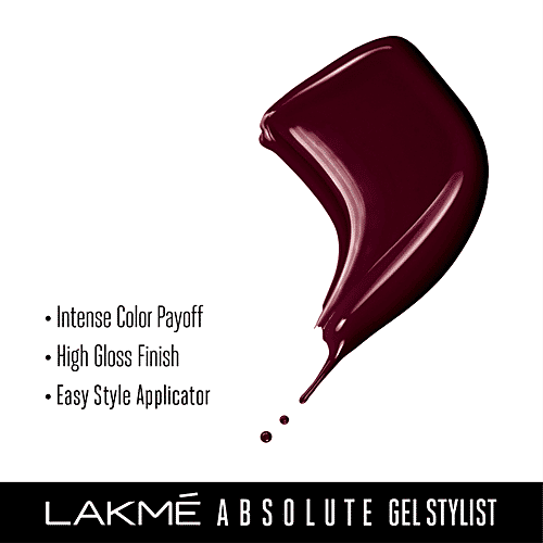 Lakme Absolute Gel Stylist Nail Colour, 12 ml Vineyard 