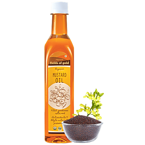 PRISTINE Fields Of Gold - Organic Mustard Oil, 500 ml Jar 