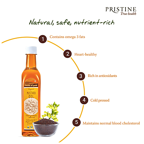 PRISTINE Fields Of Gold - Organic Mustard Oil, 500 ml Jar 