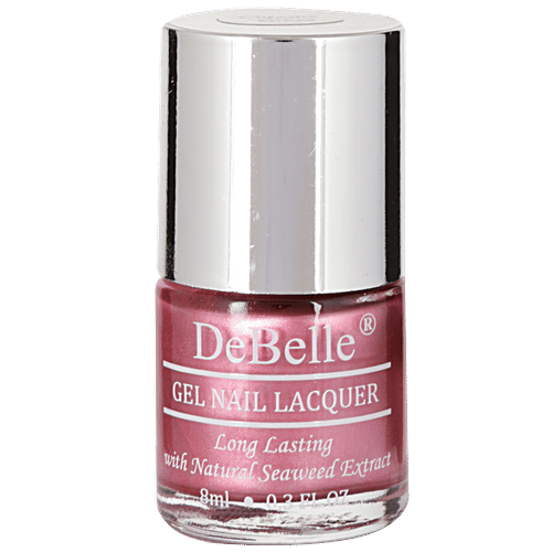DeBelle Gel Nail Lacquer - Metallic Pink Nail Polish, 8 ml Chrome Glaze