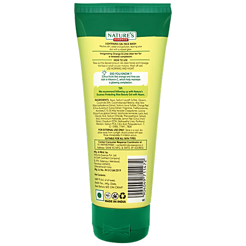 Buy Natures Essence Lightening Gel Face Wash Orange & Lime Online at