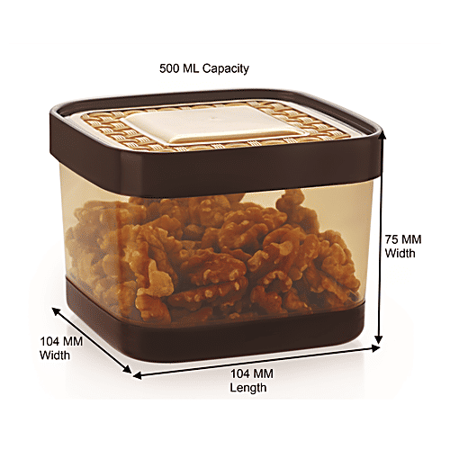 Nakoda Della Storage Container With Lid - Assorted Colour, 500 ml (Set of 3)