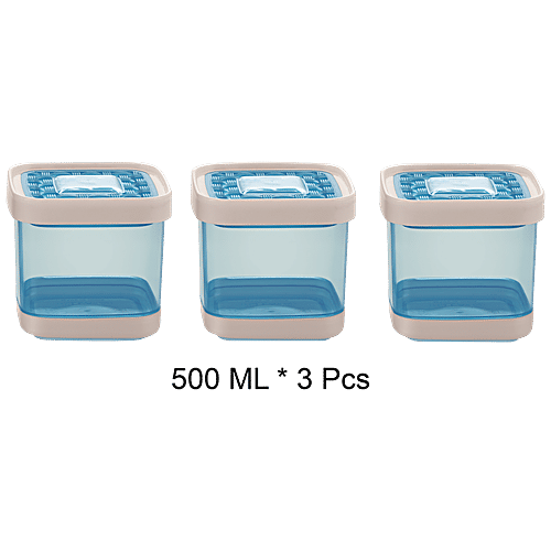 Nakoda Della Storage Container With Lid - Assorted Colour, 500 ml (Set of 3)