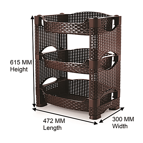 Nakoda Liberty Multi Utility Storage Rack - 3 Steps, Assorted Colour, 1 pc  