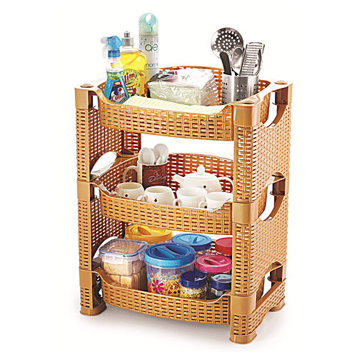 Nakoda Liberty Multi Utility Storage Rack - 3 Steps, Assorted Colour, 1 pc  