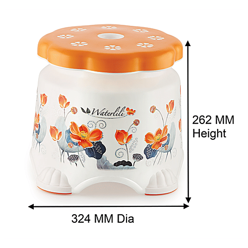 Nakoda Pixel Printed Patla & Bathroom Stool - Assorted Colour, 1 pc  