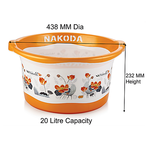 Nakoda Pixel Printed Designer Tub - Assorted Colour, 20 L  