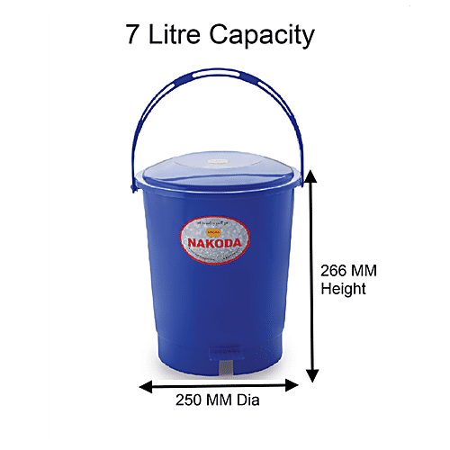 Nakoda Swachh Plastic Pedal Dust & Garbage Bin - Assorted Colour, 7 L  