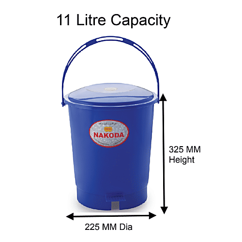 Nakoda Swachh Plastic Pedal Dust & Garbage Bin - Assorted Colour, 11 L  