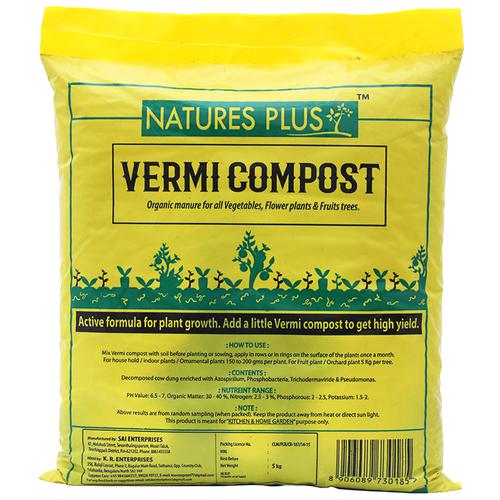 Natures Plus Vermi Compost - Organic Manure, 5 kg  