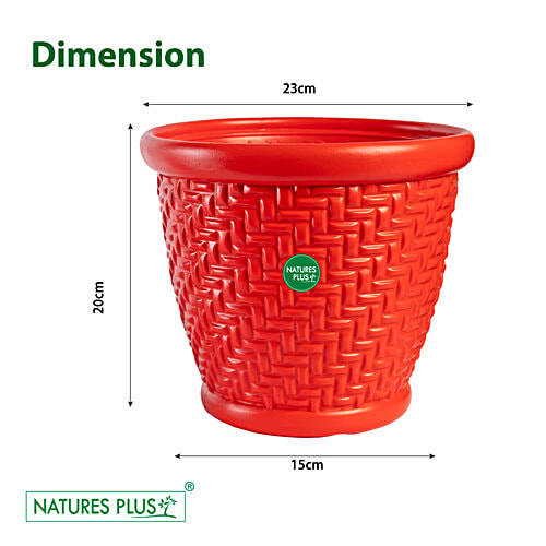 Natures Plus Coral Pot - 23 cm , Red, 1 pc 23 x 15 x 20 cm