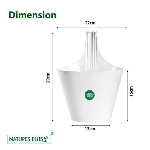 Natures Plus Glory Envy Single Hook Pot - 12.7 cm, White, 1 pc 21.59 x 12.7 x 30.48 cm