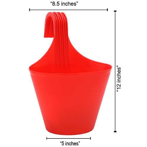 Natures Plus Glory Envy Single Hook Pot - 5 Inch, Red, 8.5 x 5 x  12  