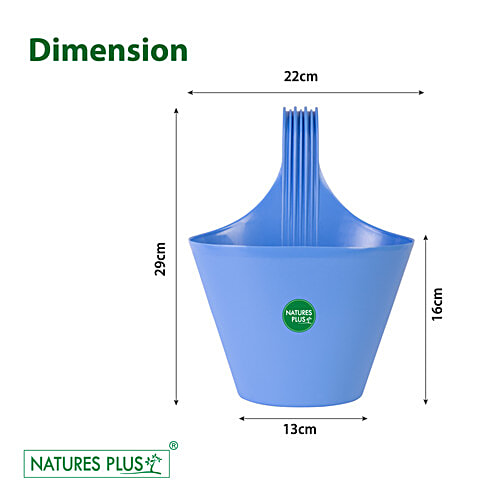 Natures Plus Glory Envy Single Hook Pot - 12.7 cm, Blue, 1 pc 21.59 x 12.7 x 30.48 cm